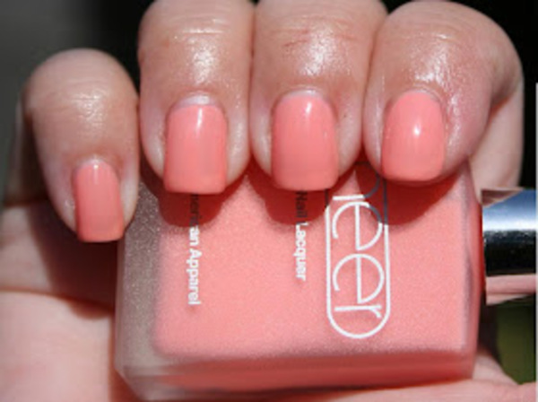 Nail polish swatch / manicure of shade American Apparel Summerland Beach
