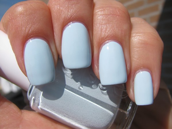 Nail polish swatch / manicure of shade essie Borrowed and Blue