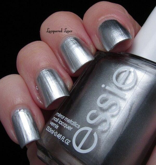 Nail polish swatch / manicure of shade essie No Place Like Chrome