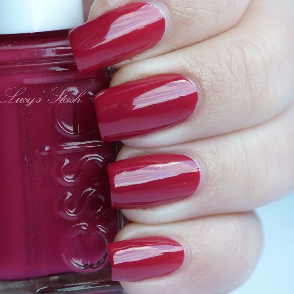 Nail polish swatch / manicure of shade essie Raspberry