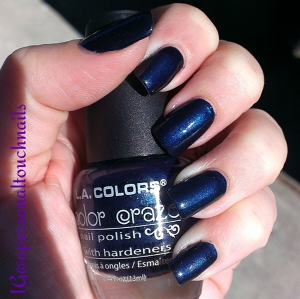 Nail polish swatch / manicure of shade L.A. Colors Blue Lagoon