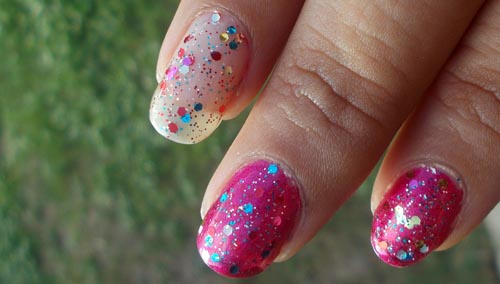 Nail polish swatch / manicure of shade L.A. Colors Confetti