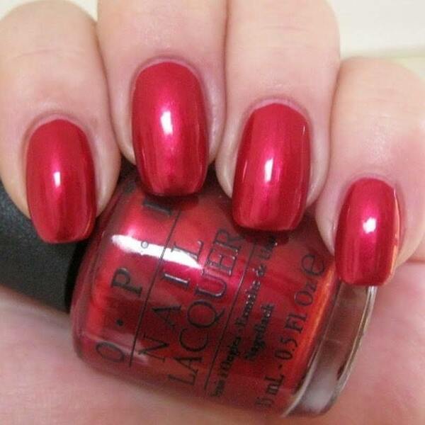 Nail polish swatch / manicure of shade OPI An Affair in Red Square