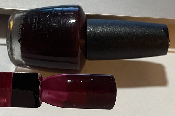 Nail polish swatch / manicure of shade OPI All A-Bordeaux the Sled!