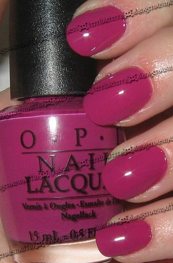 Nail polish swatch / manicure of shade OPI All That Razz-berry