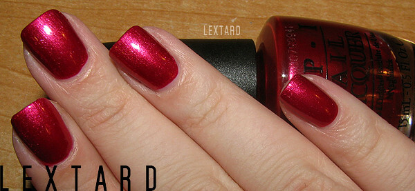 Nail polish swatch / manicure of shade OPI All the Berry Best