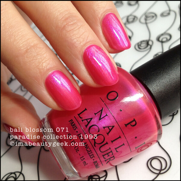 Nail polish swatch / manicure of shade OPI Bali Blossom