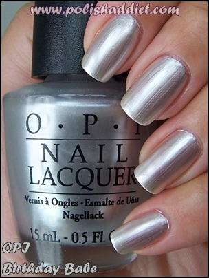 Nail polish swatch / manicure of shade OPI Birthday Babe