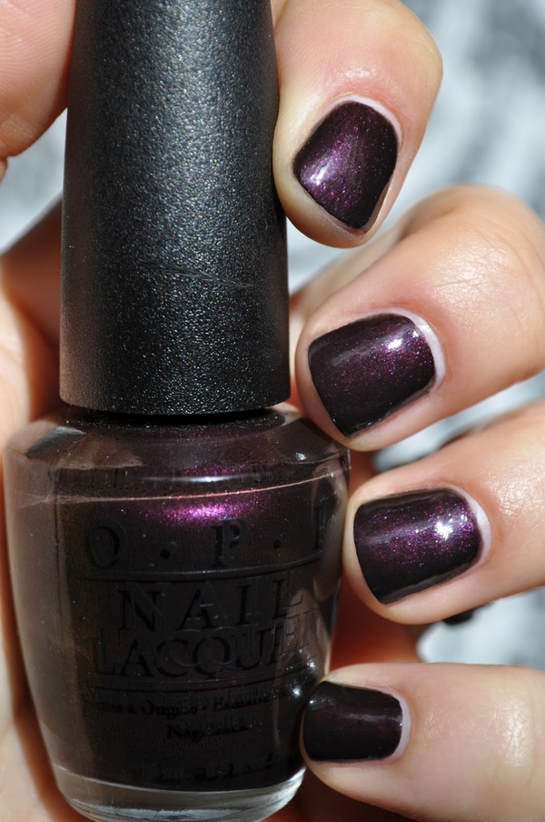 Nail polish swatch / manicure of shade OPI Black Tie Optional