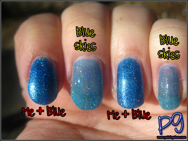 Nail polish swatch / manicure of shade OPI Blue Skies
