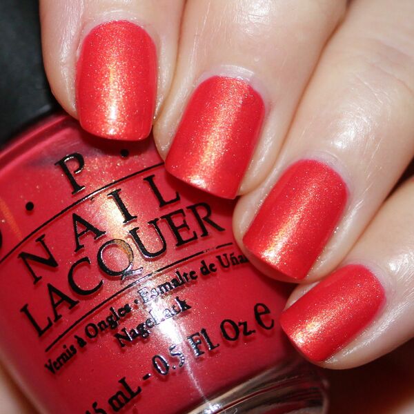 Nail polish swatch / manicure of shade OPI Bright Lights - Big Color
