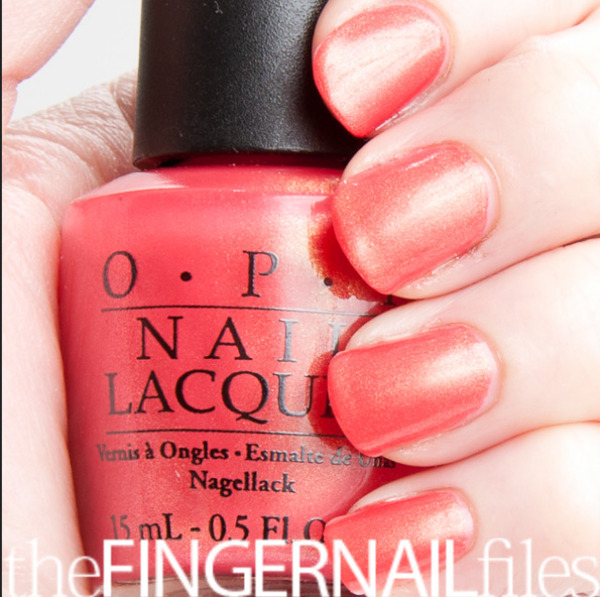 Nail polish swatch / manicure of shade OPI Bright Lights - Big Color