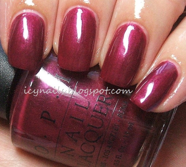 Nail polish swatch / manicure of shade OPI Buffalo Billings Berry