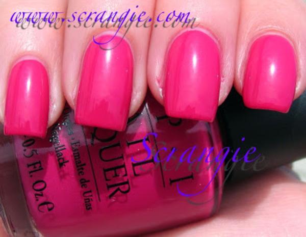 Nail polish swatch / manicure of shade OPI Cancun Fiesta