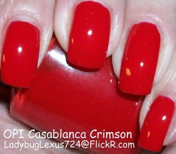 Nail polish swatch / manicure of shade OPI Casablanca Crimson
