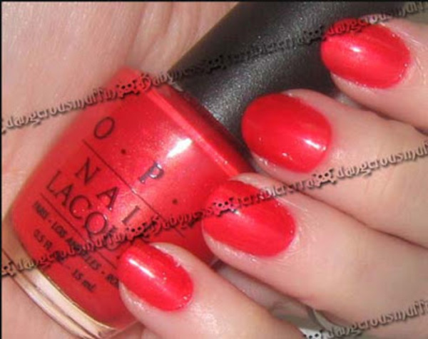 Nail polish swatch / manicure of shade OPI Chinese Firecracker