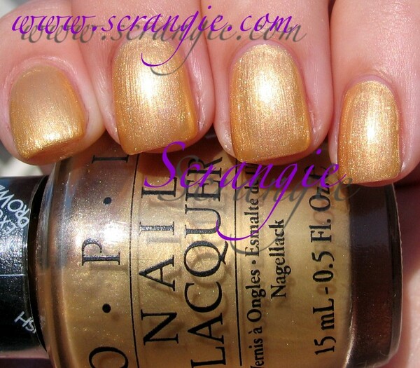 Nail polish swatch / manicure of shade OPI Curry Up Don't Be Late!