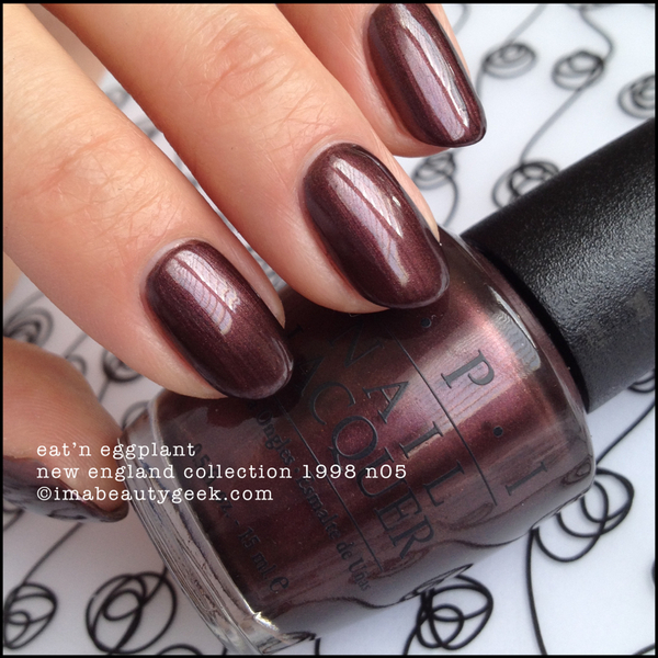 Nail polish swatch / manicure of shade OPI Eat'n Eggplant