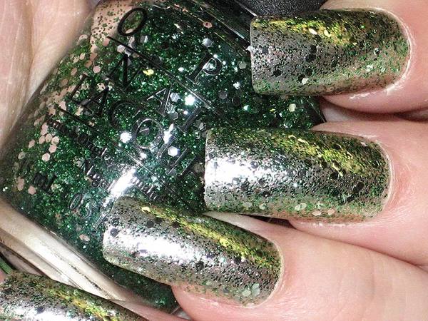 Nail polish swatch / manicure of shade OPI Fresh Frog of Bel Air
