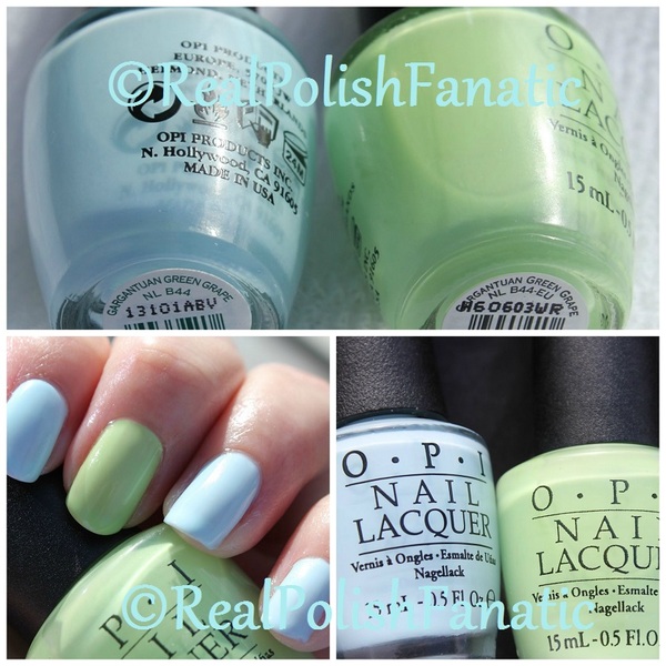 Nail polish swatch / manicure of shade OPI Gargantuan Green Grape