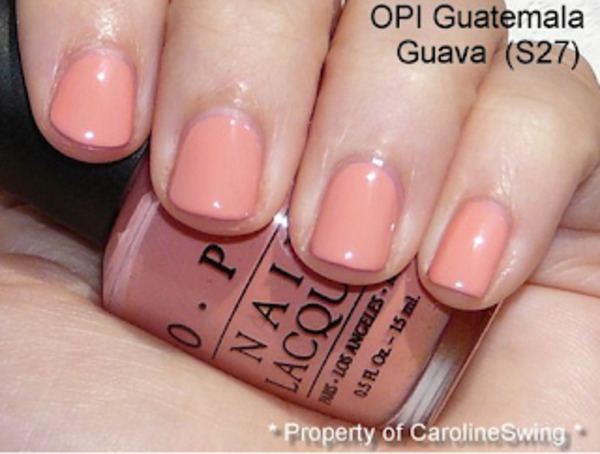 Nail polish swatch / manicure of shade OPI Guatemala Guava