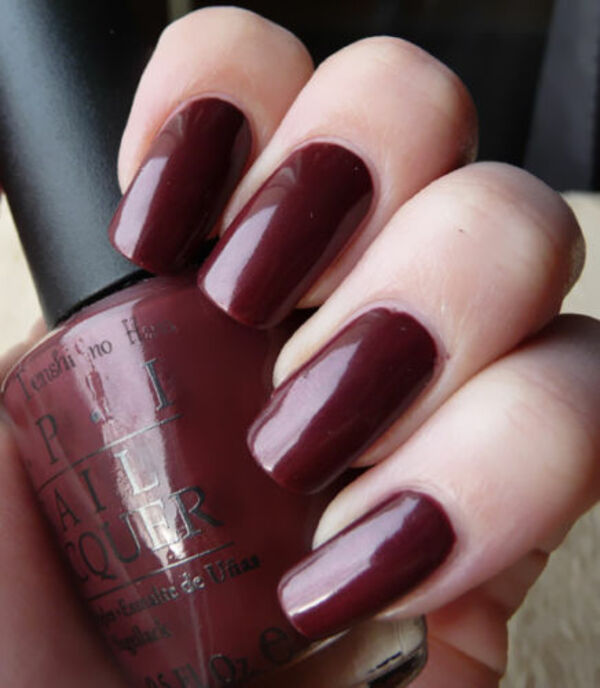 Nail polish swatch / manicure of shade OPI I'm Fondue of You