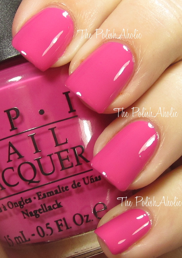 Nail polish swatch / manicure of shade OPI Kiss Me on My Tulips