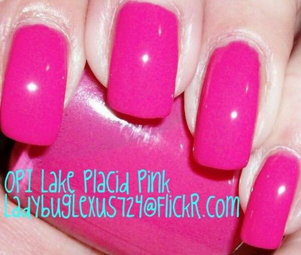 Nail polish swatch / manicure of shade OPI Lake Placid Pink