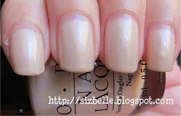 Nail polish swatch / manicure of shade OPI A Little Nookie