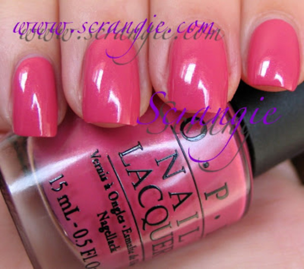 Nail polish swatch / manicure of shade OPI My Address is "Hollywood"
