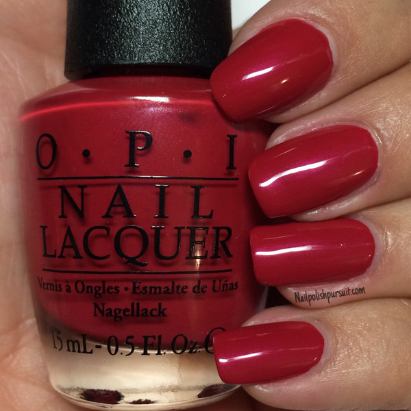 Nail polish swatch / manicure of shade OPI OPI Red