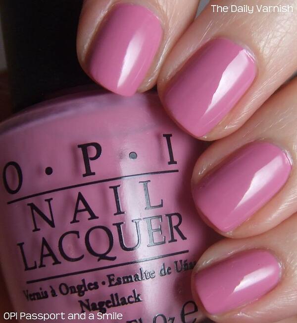 Nail polish swatch / manicure of shade OPI Passport and a Smile