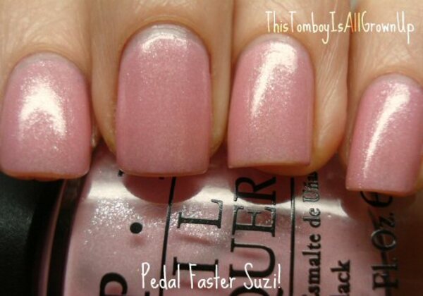 Nail polish swatch / manicure of shade OPI Pedal Faster Suzi!