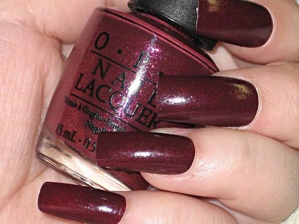 Nail polish swatch / manicure of shade OPI Pepe's Purple Passion