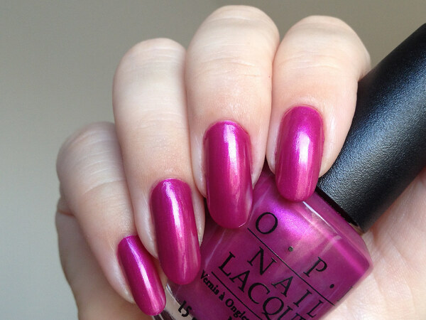 Nail polish swatch / manicure of shade OPI Purple-opolis