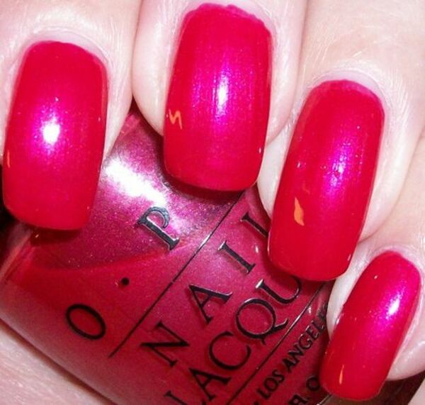 Nail polish swatch / manicure of shade OPI Russian Ruby