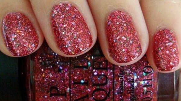 Nail polish swatch / manicure of shade OPI A Sparkle Yule Love
