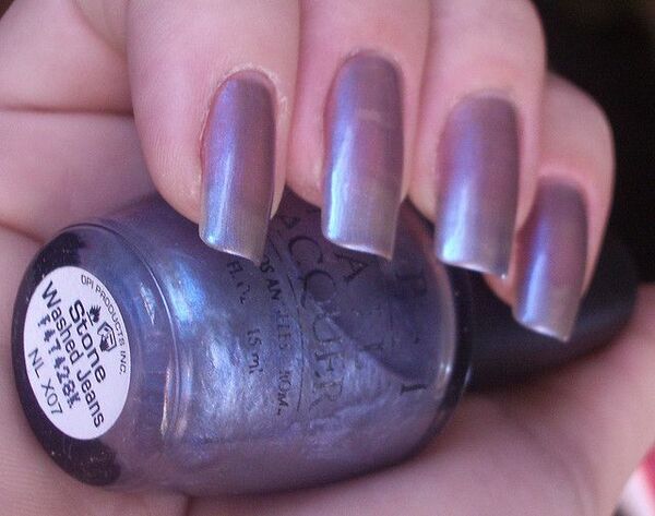 Nail polish swatch / manicure of shade OPI Stone Washed Jeans