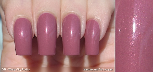 Nail polish swatch / manicure of shade OPI Windy City Pretty