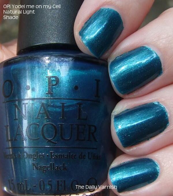 Nail polish swatch / manicure of shade OPI Yodel Me on My Cell