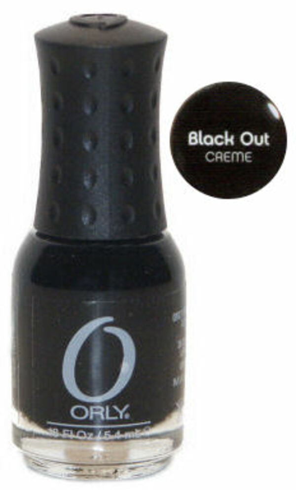 Nail polish swatch / manicure of shade Orly Black Out