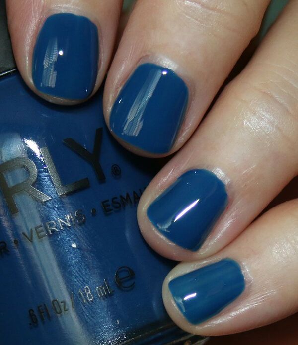 Nail polish swatch / manicure of shade Orly Blue Suede
