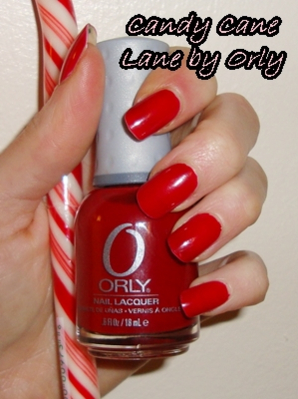 Nail polish swatch / manicure of shade Orly Candy Cane Lane