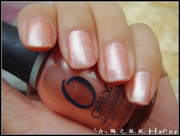 Nail polish swatch / manicure of shade Orly Chantilly Peach