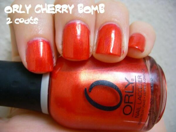 Nail polish swatch / manicure of shade Orly Cherry Bomb