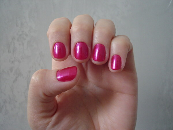 Nail polish swatch / manicure of shade Orly Fabfuchsia