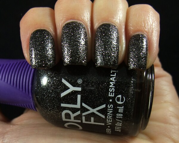 Nail polish swatch / manicure of shade Orly FX Black Pixel