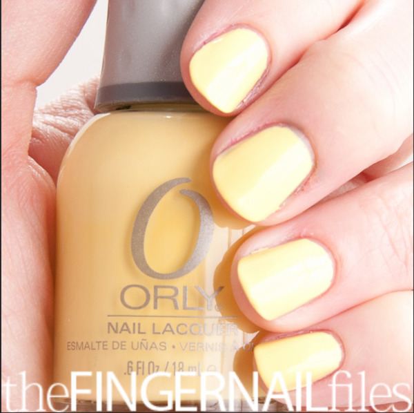 Nail polish swatch / manicure of shade Orly Lemonade