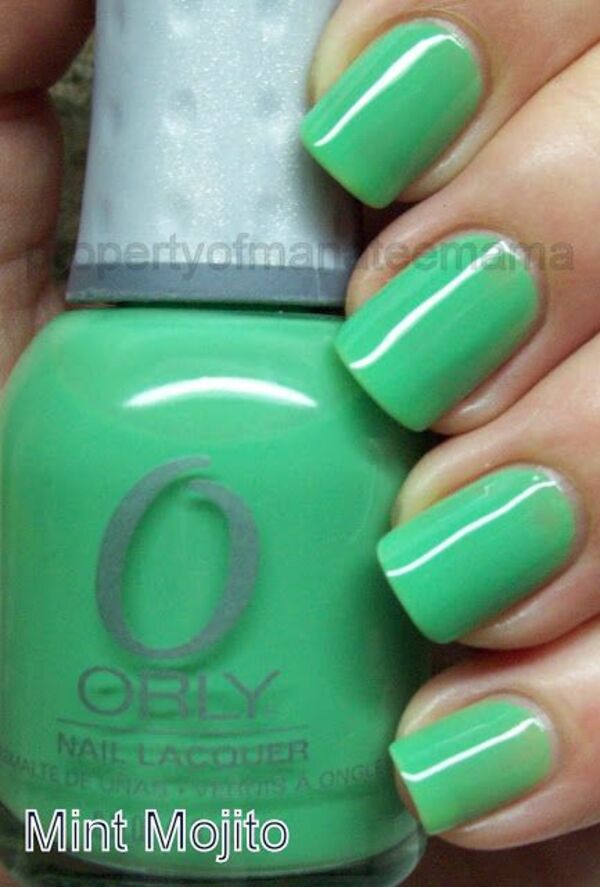 Nail polish swatch / manicure of shade Orly Mint Mojito