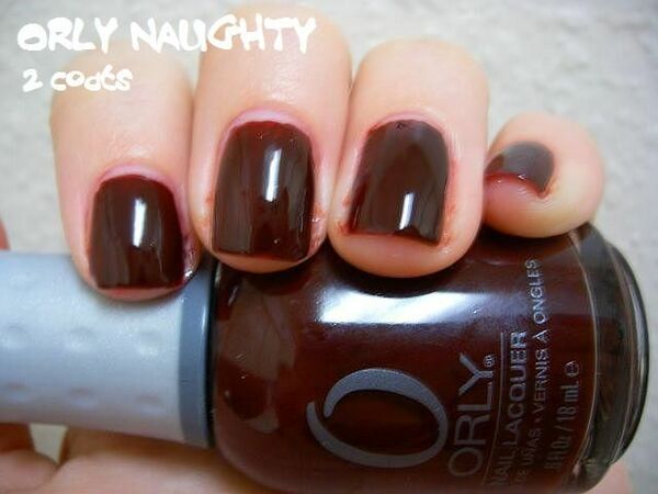 Nail polish swatch / manicure of shade Orly Naughty